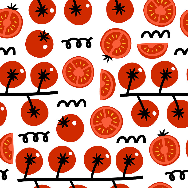 多层效果,西红柿,清新,背景,壁纸,四方连续纹样,矢量,表现积极,农业,可爱的