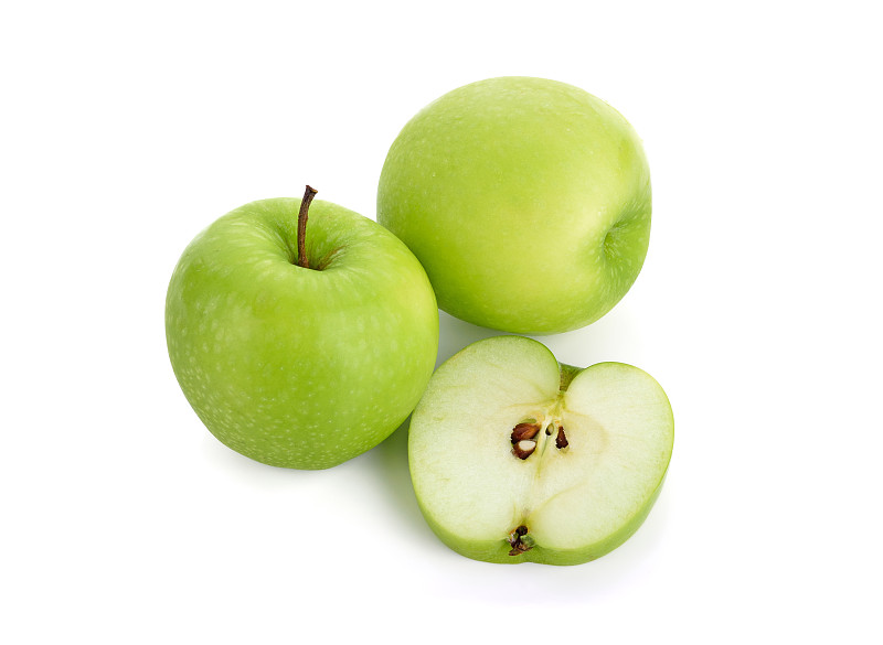 绿色,苹果,清新,白色,分离着色,剪贴路径,部分,一个物体,背景分离,食品