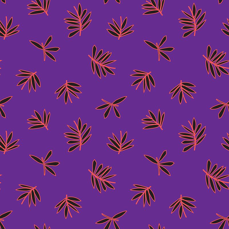 紫色,四方连续纹样,叶子,背景,鸡尾酒,纺织品,品红色,复古风格,现代,色彩鲜艳