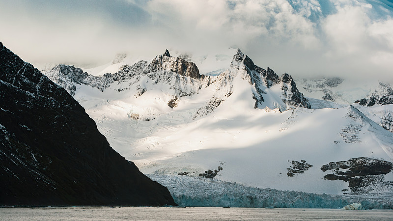 南极洲,冰河,南乔治亚岛,全景,寒冷,次南极区群岛,云景,自然界的状态,风