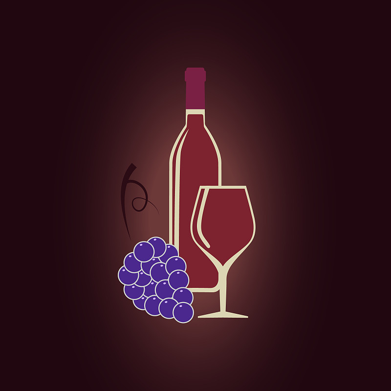 葡萄酒杯,瓶子,红色,矢量,葡萄,红葡萄酒,背景,饮料,剪影,串