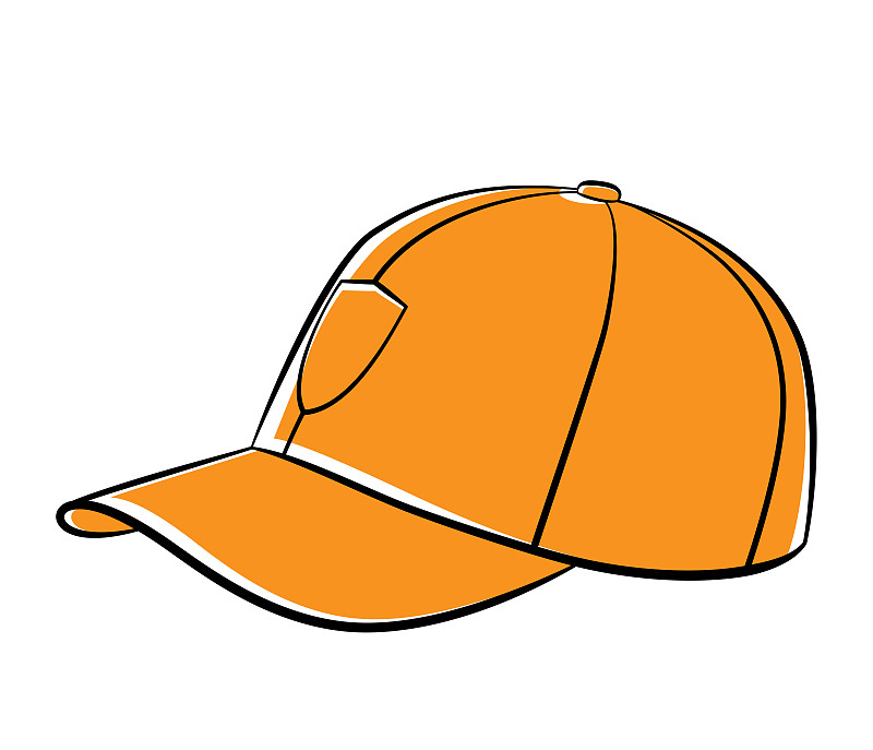 棒球帽,矢量,绘画插图,运动,一个物体,背景分离,纺织品,棉,橙色,简单