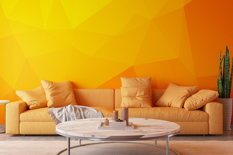 沙发,橙色,起居室,土耳其,华贵,砖,舒服,地板,椅子,现代
