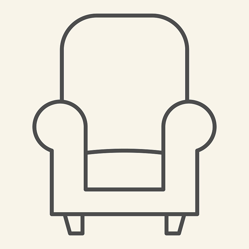 标志,舒服,细的,家具,轮廓,线图标,柔和,高雅,椅子,设计