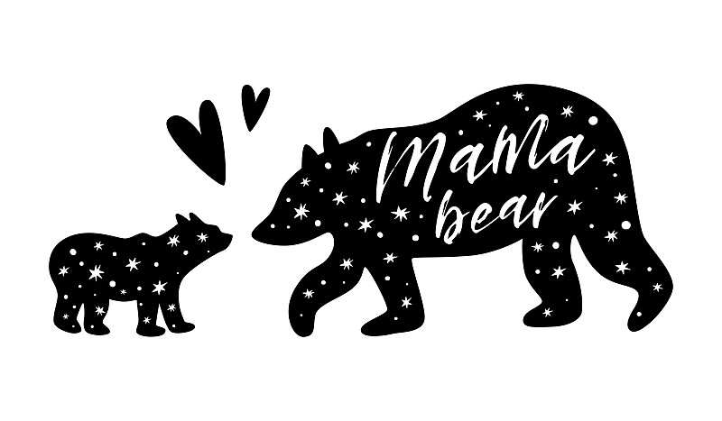 母亲节,小熊,字体,t恤,可爱的,家庭,矢量,熊,海报,母亲
