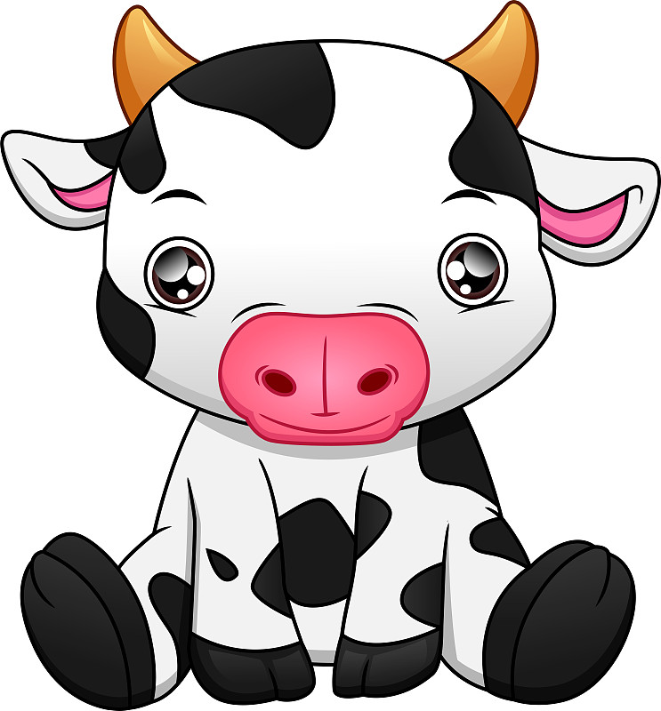 可爱的,卡通,白色背景,小牛,农业,奶制品,自然界的状态,背景分离,牛奶,食品