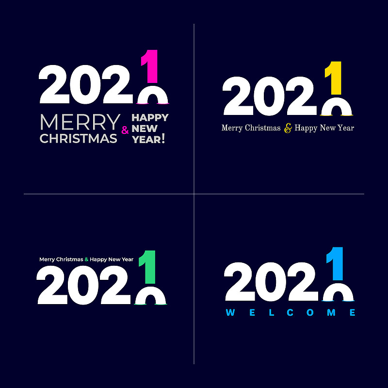 2021,绘画插图,请柬,矢量,多层效果,新年前夕,蓝色背景,橡皮章,贺卡,字体