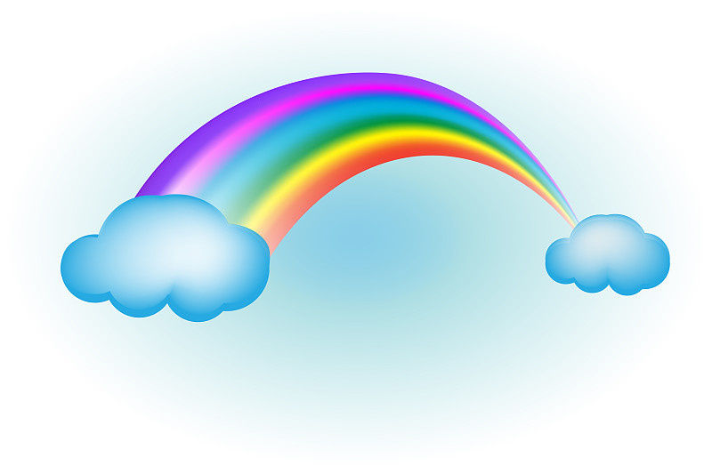 矢量,背景,彩虹,云,活力,模板,色彩鲜艳,双彩虹,户外,晴朗