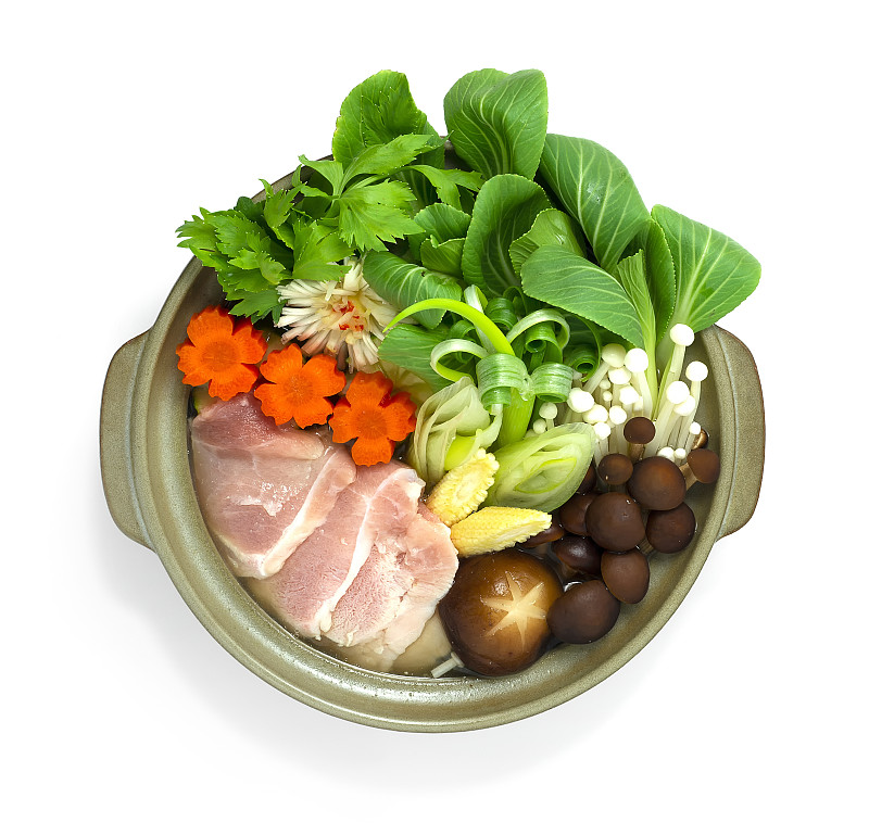 蔬菜,传统,日本,碗,猪肉,寿喜烧,亚洲,波特派,上菜,热