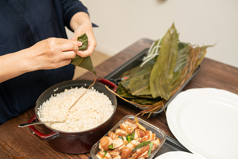 粽子,饺子,传统,清新,食品,米,蒸菜,中国食品,成分,塞满了的