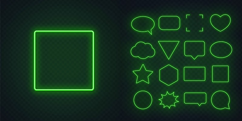 黑色,心型,霓虹灯,绿色,星形,圆形,背景,透明,六边形,正方形