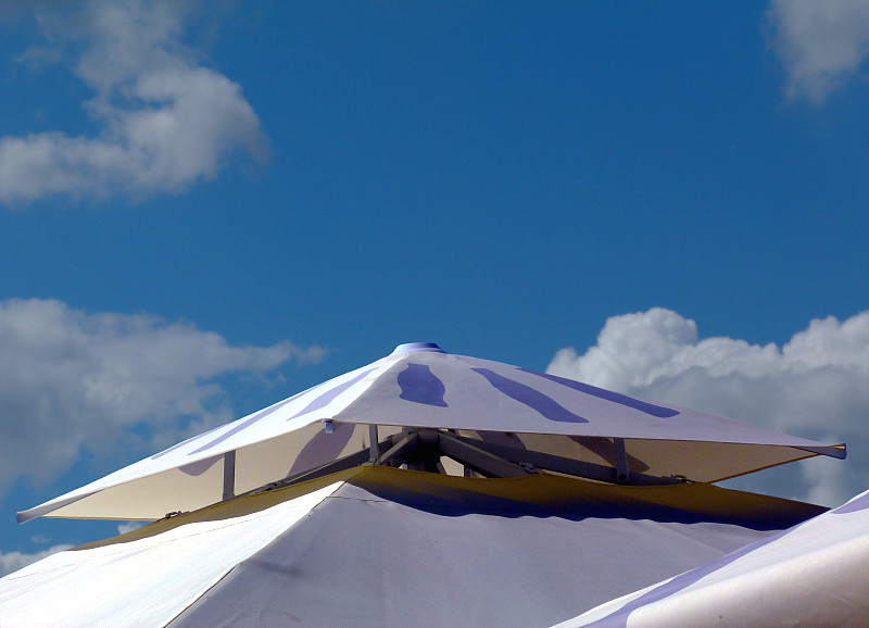 遮阳伞,遮阳篷,帆布,院子,彩色图片,轻的,在上面,云景,窗帘,菜园