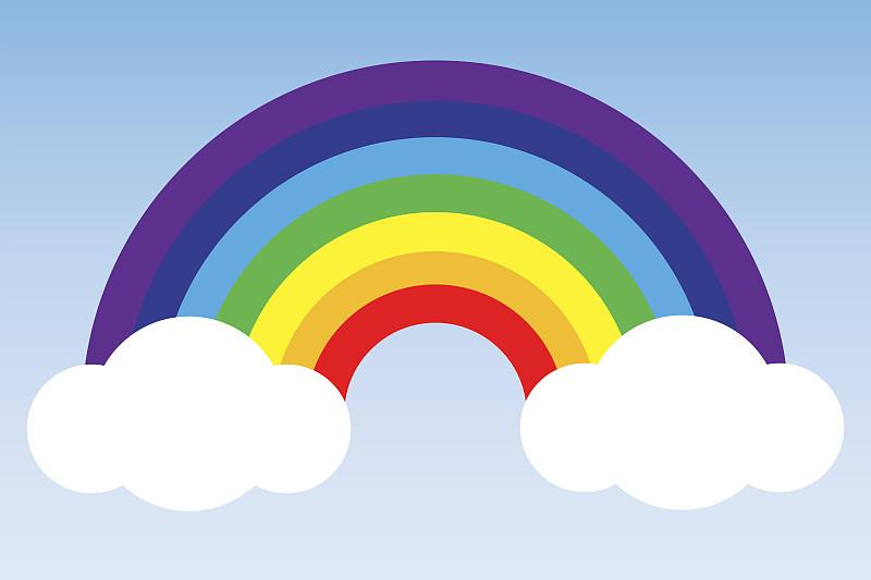 卡通,雨,彩虹,云,符号,图像,背景,多色的,矢量,设计师