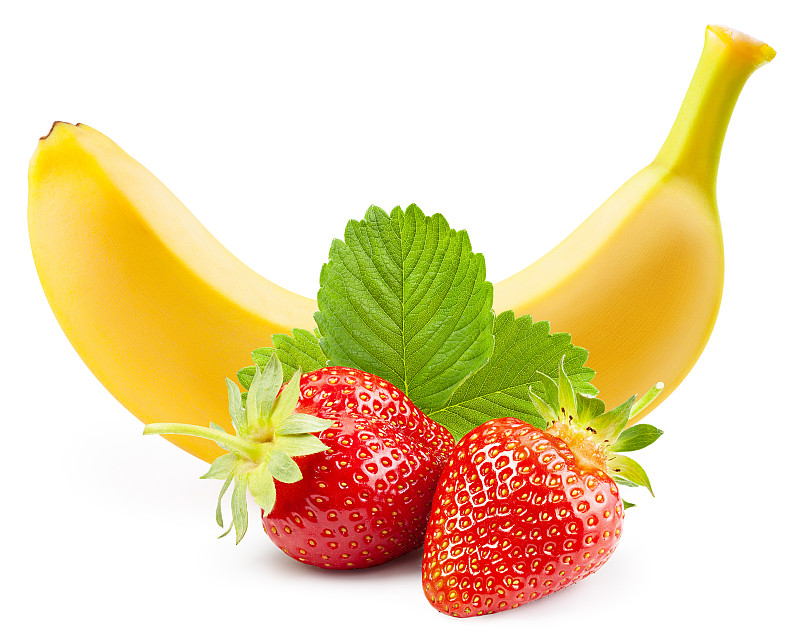设计元素,白色,草莓,香蕉,分离着色,素食,剪贴路径,商务,健康保健,清新
