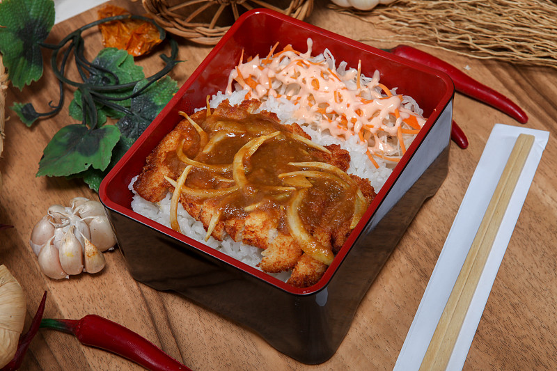照烧鸡,沙拉,传统,蔬菜,清新,日本食品,食品,米,盒装午餐,餐具