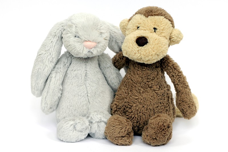 灰色,毛绒绒,褐色,猴子,兔子,软玩具,可爱的,泰迪熊,背景分离,纺织品