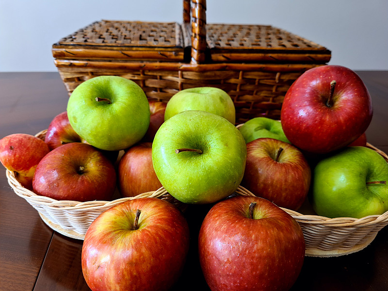 苹果,健康生活方式,美味,农业,蔬菜,篮子,清新,自然界的状态,菜园,野餐篮