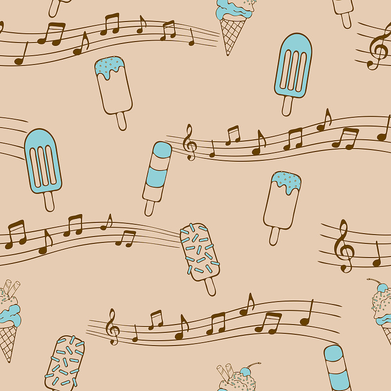 壁纸,矢量,可爱的,式样,音乐,冰淇淋,甜食,粉色背景,纺织品,流行音乐