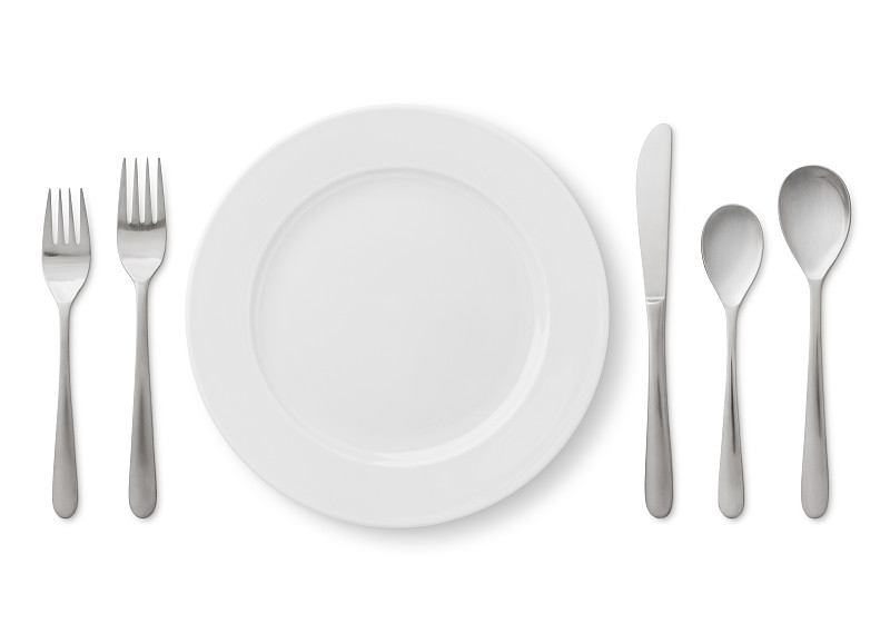 餐位,不锈钢,背景分离,餐具,现代,空板,圆形,厨房,白色,晚餐