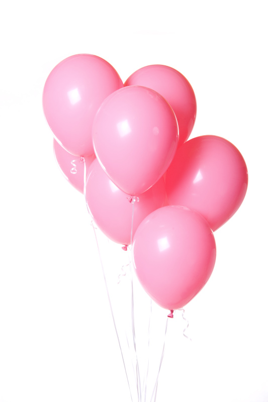 气球,粉色,白色背景,组物体,氦气球,生日,半空中,背景分离,串,聚会