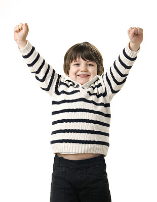 可爱的胜利小男孩