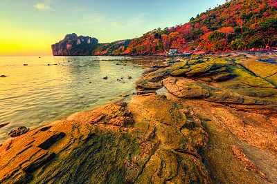 岩石海岸线
