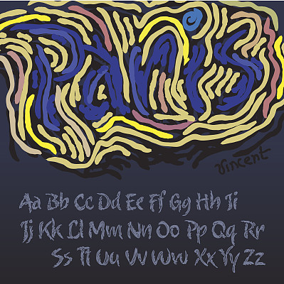 字母是艺术家文森特·梵高的风格