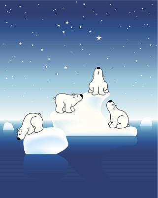 冰山上的北极熊