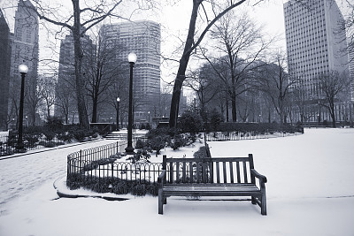 城市的冬天场景