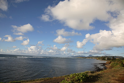 考艾岛:沿海日落