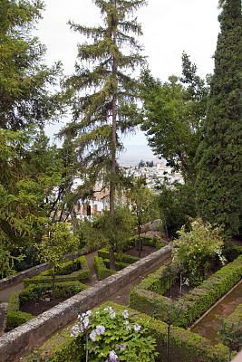 西班牙格拉纳达的阿尔罕布拉花园