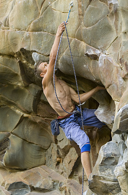 男性Rockclimber