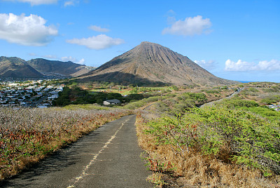 科科岬火山口徒步，瓦胡岛。