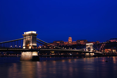 布达佩斯的铁链桥和布达城堡