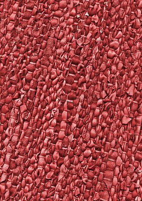 高分辨率中国红皮革编织条纹地垫纹理