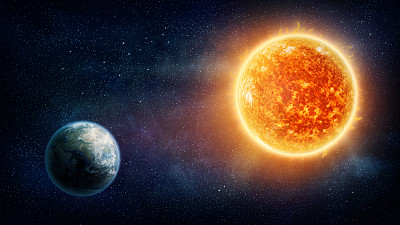 地球和太阳的图解