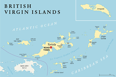 英属维尔京群岛政治地图