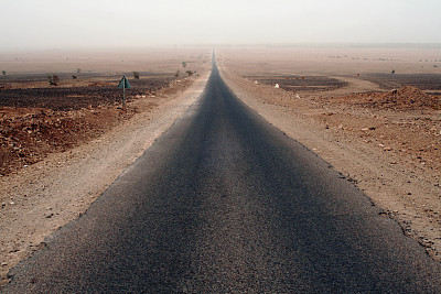 Desertic无尽的道路。水平的。