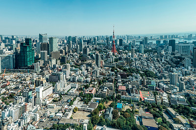 市区和东京湾的天际线