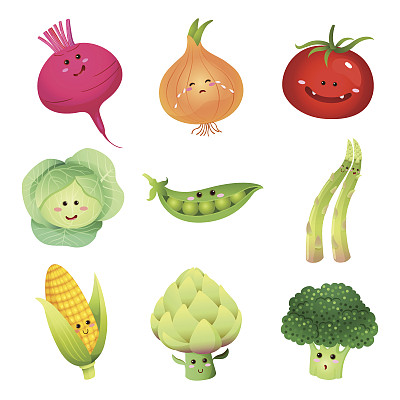 可爱的蔬菜字符集2