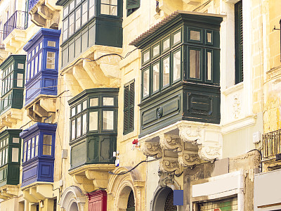 马耳他Sliema的传统阳台