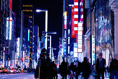 东京银座的夜景