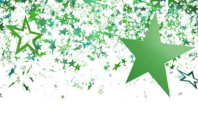 成千上万的绿色星星飘落