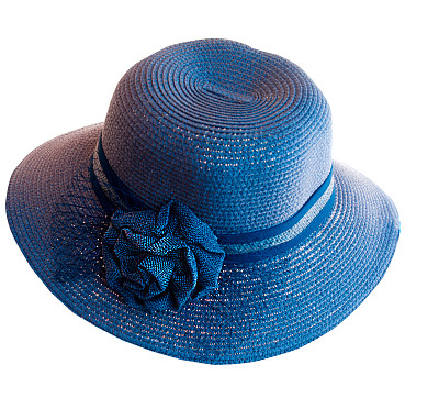 女人的蓝色的帽子