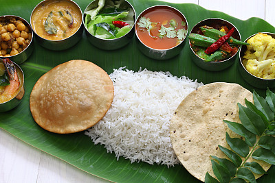 南印度的食物是芭蕉叶