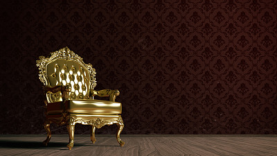 古董金色的扶手椅