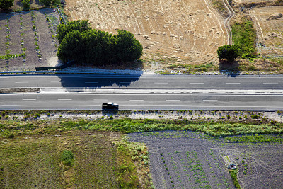 运输公路的鸟瞰图