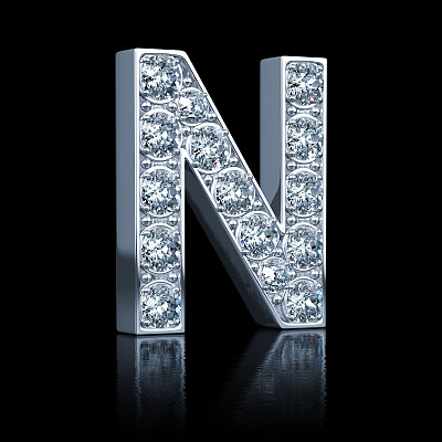 字母N镶钻石