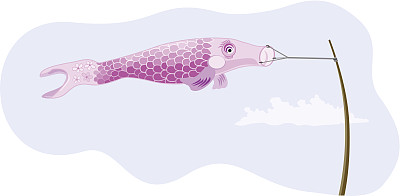 日本鱼风筝-粉红色