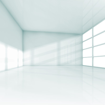 抽象的白色室内空3d办公室